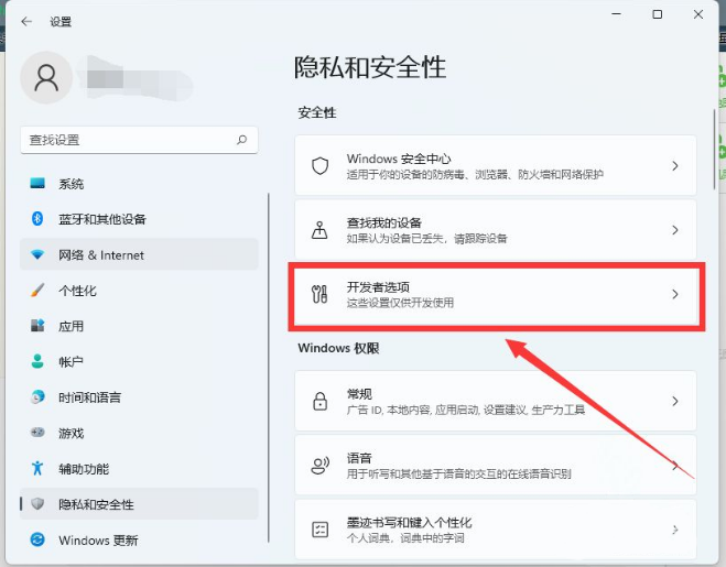 Win11开发人员模式设置方法