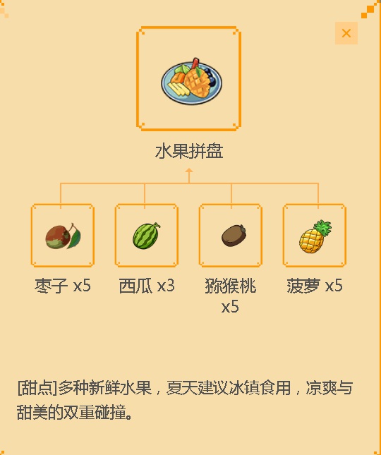 《小森生活》水果拼盘食谱配方