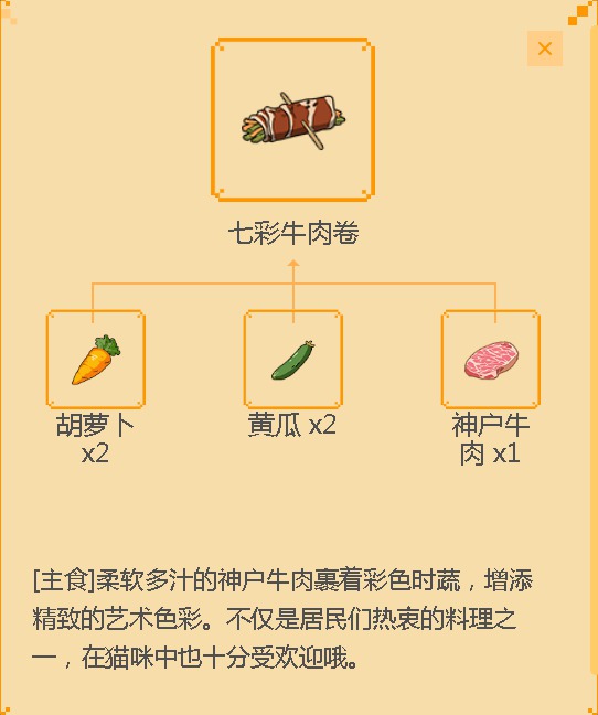 《小森生活》七彩牛肉卷食谱配方