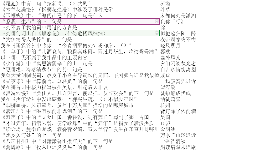 《墨魂》柳永联诗答案具体一览